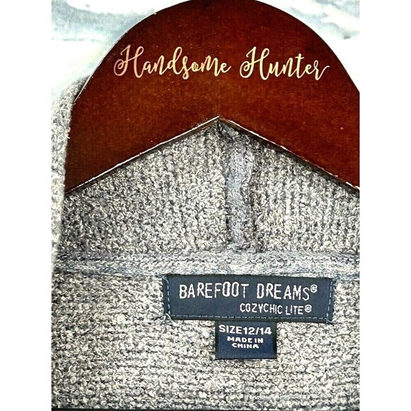 Barefoot Dream Cardigan Women Sz 12 14 Gray CozyChic Lite Island Wrap Open Front - Picture 10 of 11